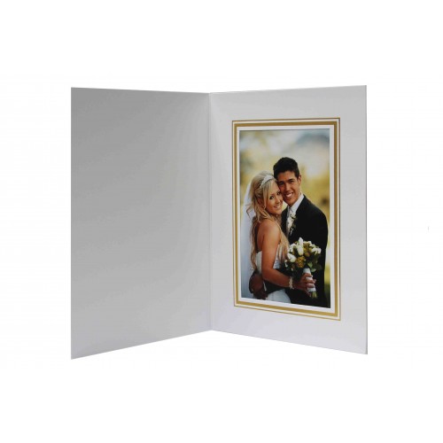 Lot De 10 Dossiers Photo Kenro - Format 4x6 Pouces, Marron Avec Bordure Dorée - Pour Photos Portrait (PMA017)