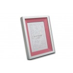 4x6" White Wood Frame with Pink Inlay - Sale